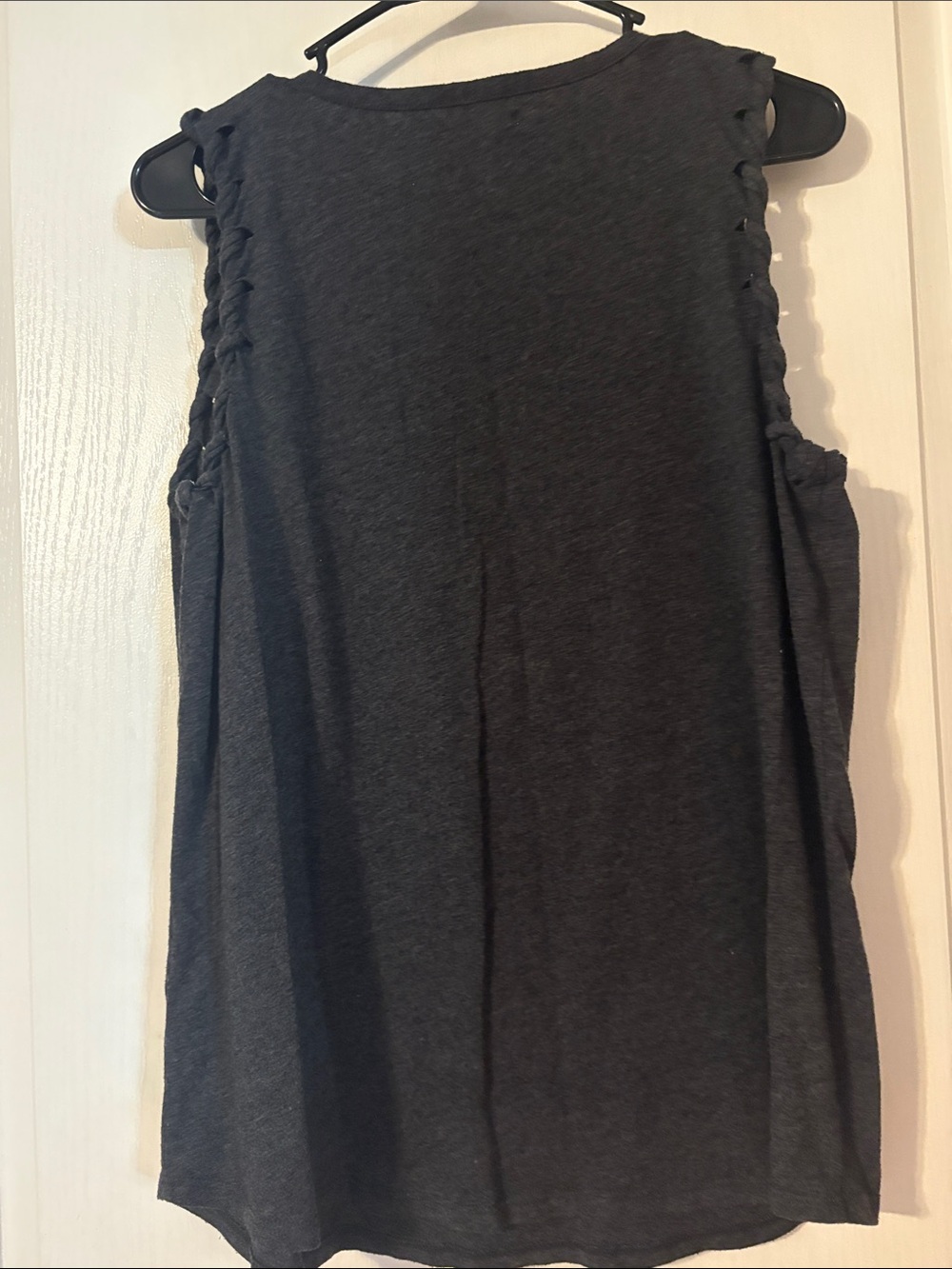 Maurices Dark Gray Sleeveless Graphic Tank with American Flag Mountain Design - Picture 3 of 3